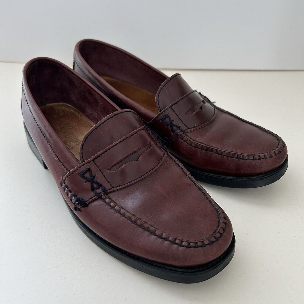 Weejuns Bass Katherine II Leather Penny Loafers Womens Size 8 Burgundy